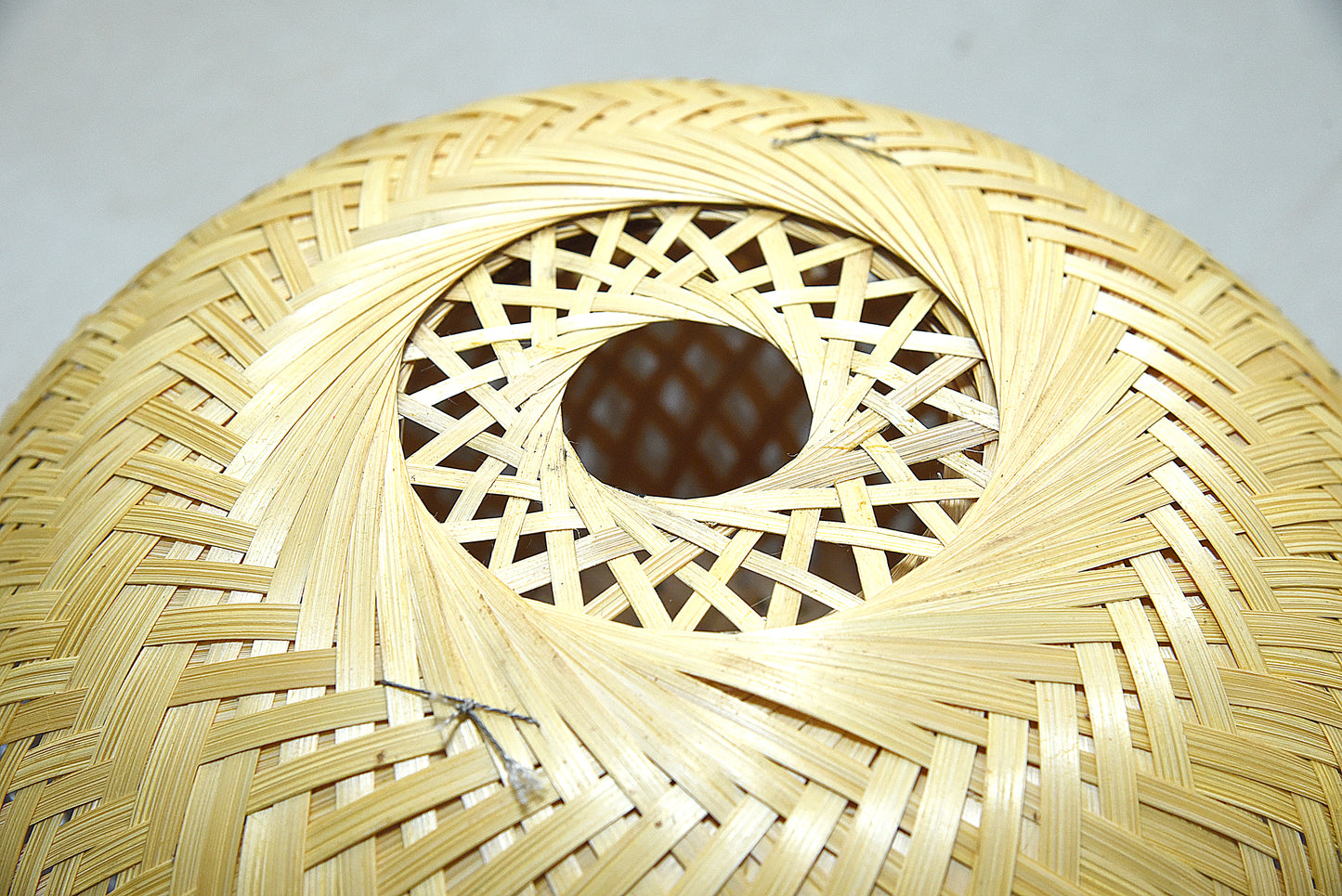 Bamboo Bloom Bowl-Shaped Bamboo Lamp with Inner Globe Light