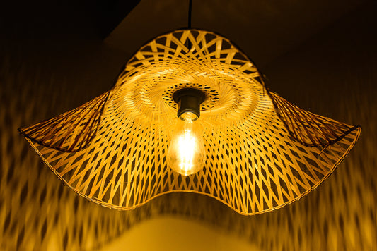 Bamboo Fedora – Handcrafted Hat-Shaped Bamboo Lamp